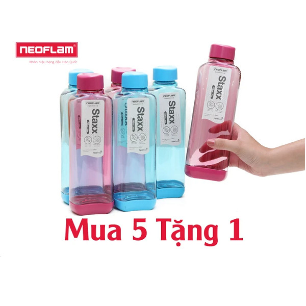 [Hàng chính hãng - Mua 5 tặng 1] Combo 5 Chai đựng nước bằng nhựa Tritan- Staxx M - 700ml, Neoflam Hàn Quốc (Màu chọn ngẫu nhiên)