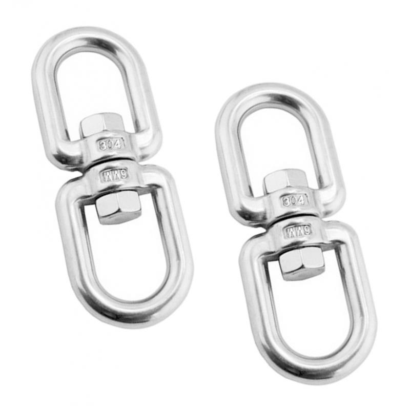 2X 2pcs Outdoor Stainless Steel Hook Climbing Hiking Carabiner Survival