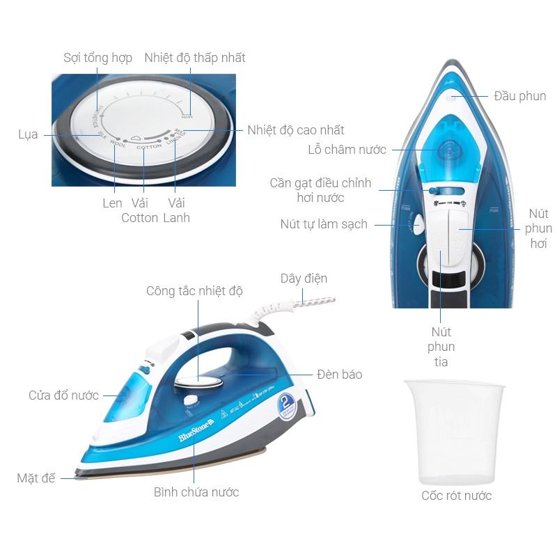 Bàn Ủi Hơi Nước Bluestone SIB-3831 Công Suất 2200W - Hàng chính hãng