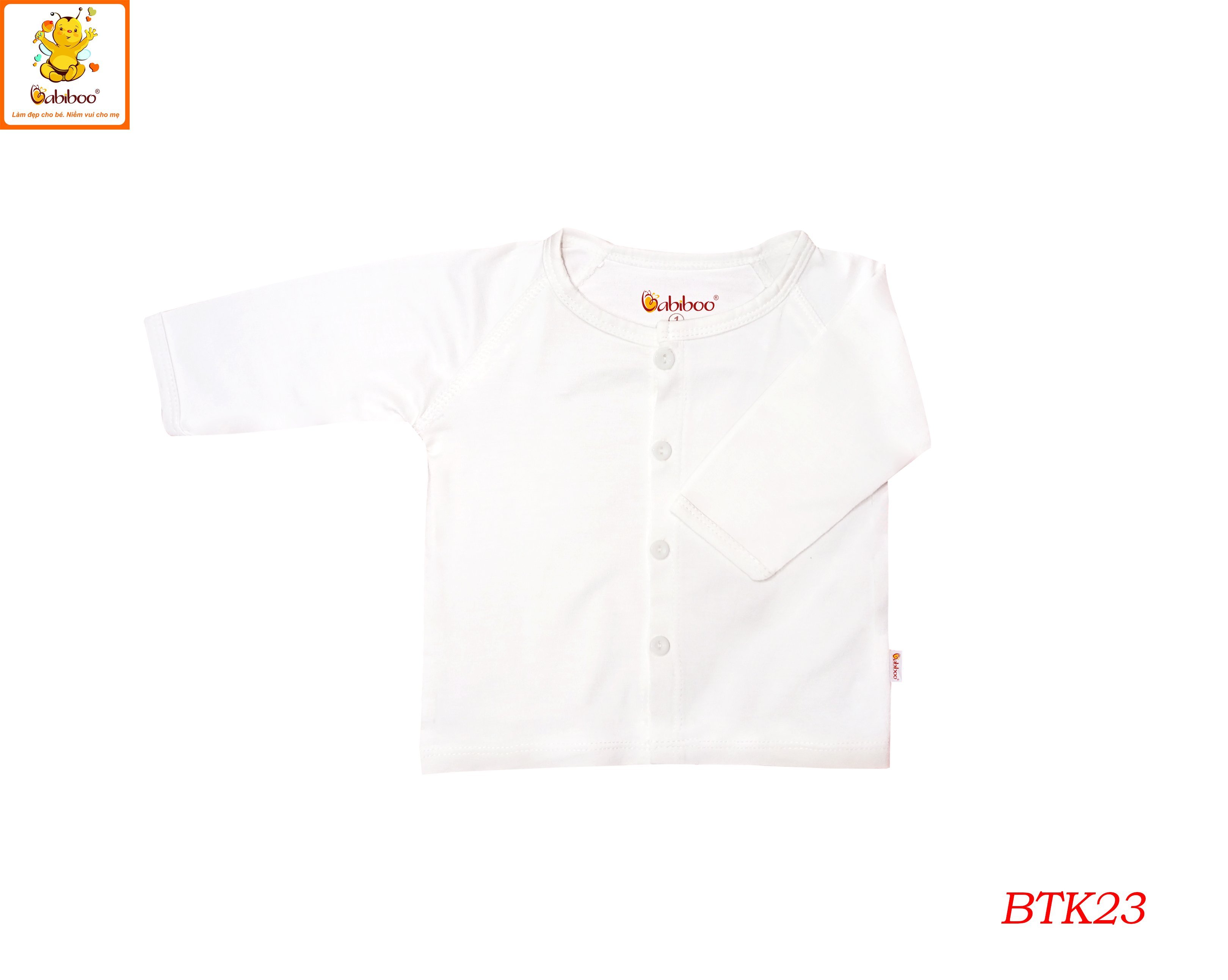 Áo sơ sinh Babiboo áo sơ sinh tay dài chất liệu Viscose sợi gỗ mềm mại - mịn màng BTK23