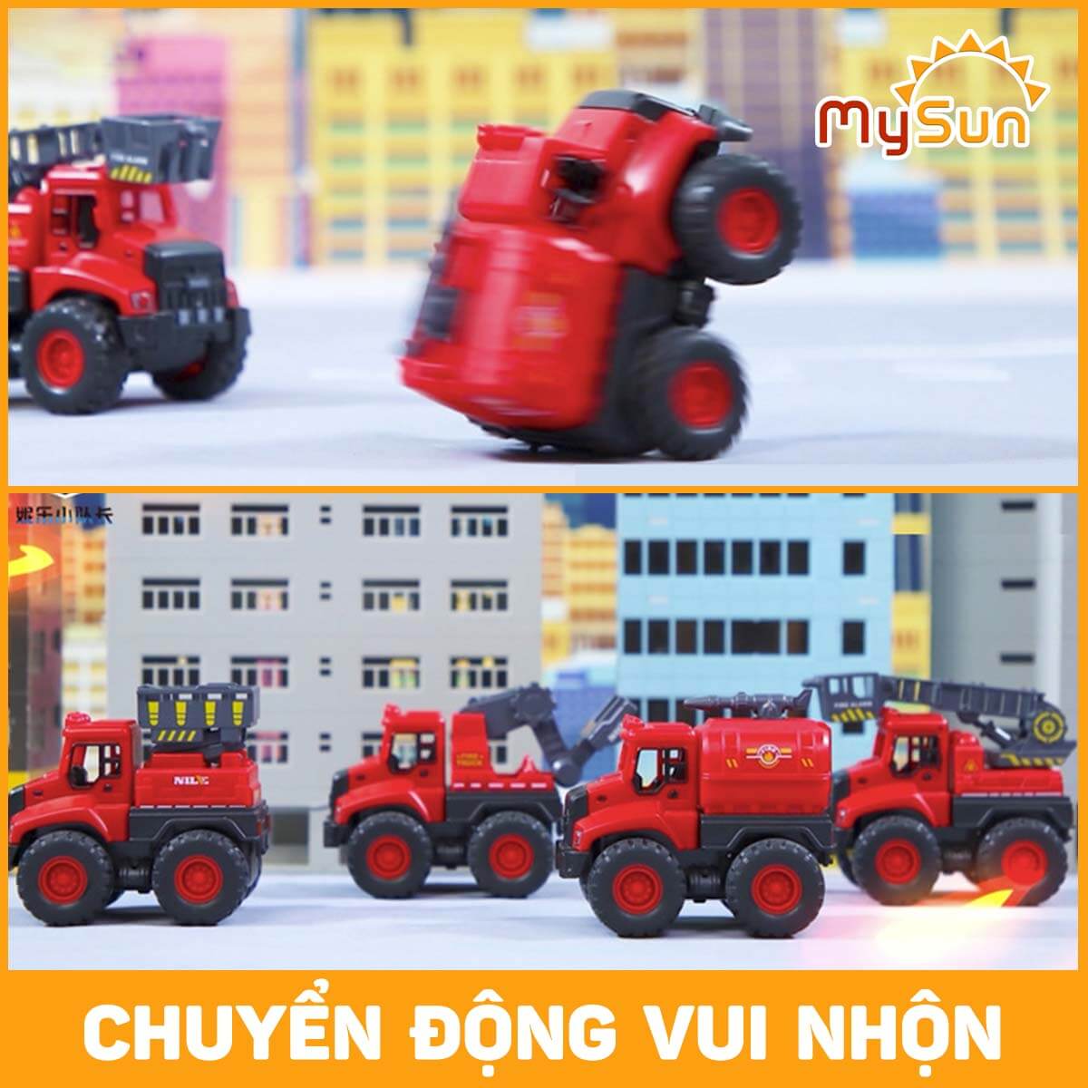 Bộ đồ chơi xe cứu hỏa chữa cháy mô hình cho bé 1 2 3 4 5 tuổi