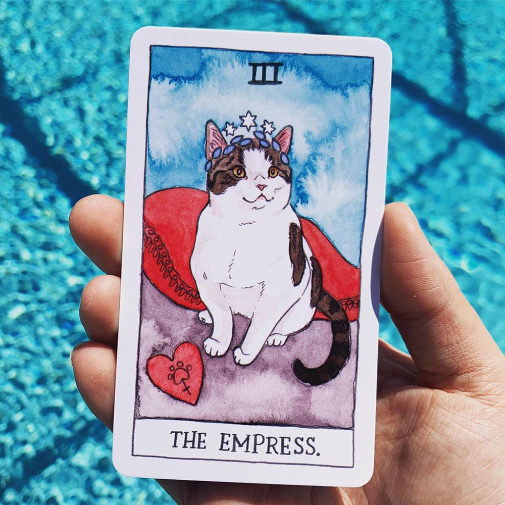 Bộ Bài Cat Tarot 78 Lá Bài Tặng Đá Thanh Tẩy