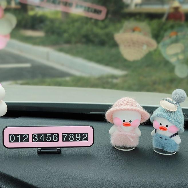 Thẻ Đỗ Xe Hơi Tạm Thời Hình Vịt Hoạt Hình Sáng Tạo
