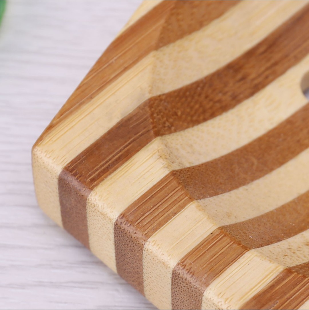 Style Bamboo Soap Dish handmade/ Khay dĩa gỗ để xà phòng handmade bằng gỗ tự nhiên, hình bầu dục, kiểu dáng sang trọng, decor trang trí nhà cửa gần gủi thiên nhiên