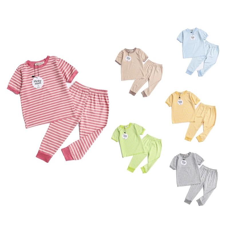 Bộ thun sọc dài sợi visco cao cấp co giãn mềm mịn cho bé 5-30 kg