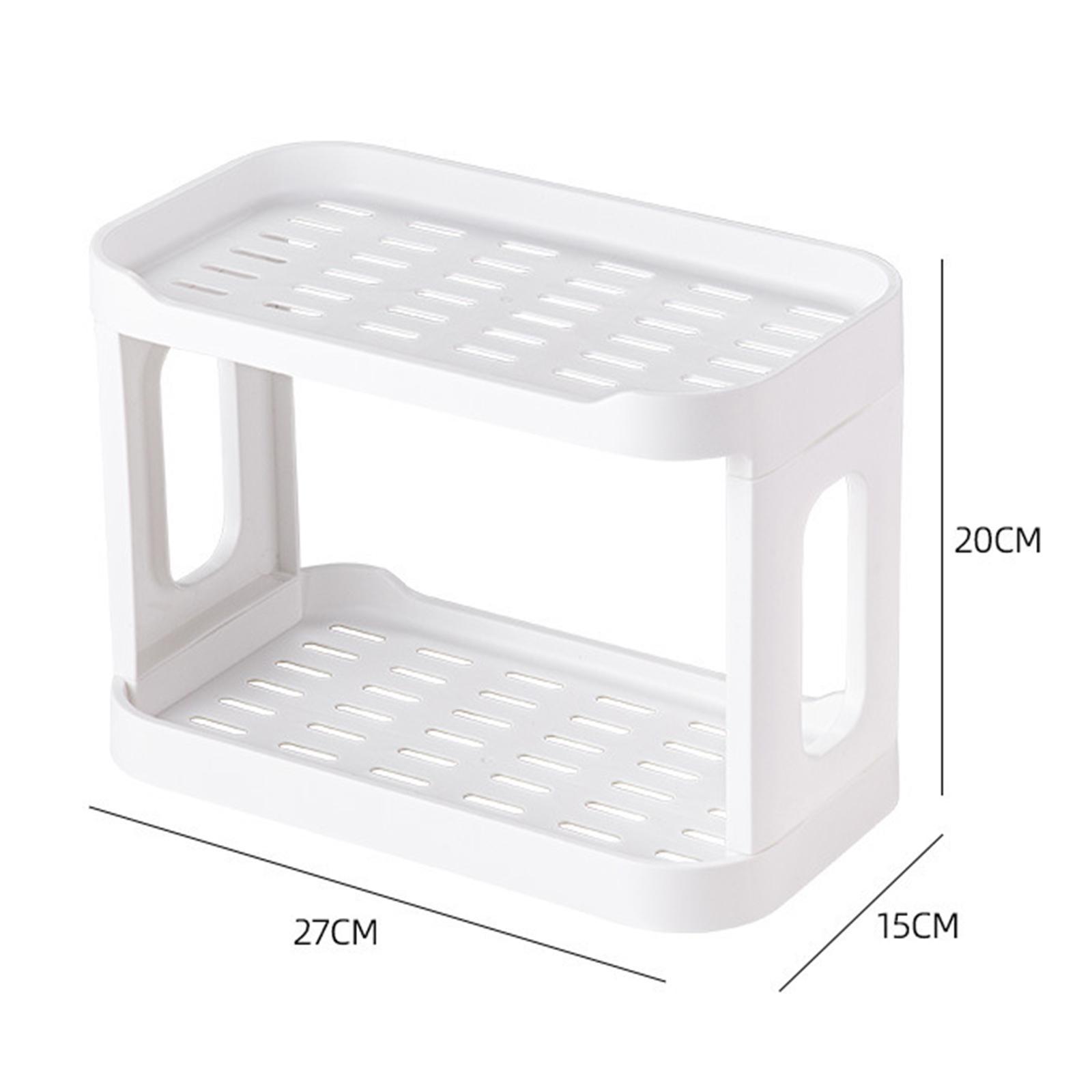 Double Layer Desktop Storage Rack, Product Holder, Free Standing Vanity Tray, Cosmetic Storage Shelf for Table Bathroom Dorm