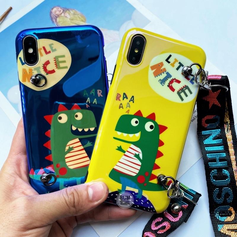 Ốp Lưng Dẻo Họa Tiết Khủng Long Kèm Dây Đeo Cho Iphone XS MAX / X / XS / 8 PLUS / 7 PLUS