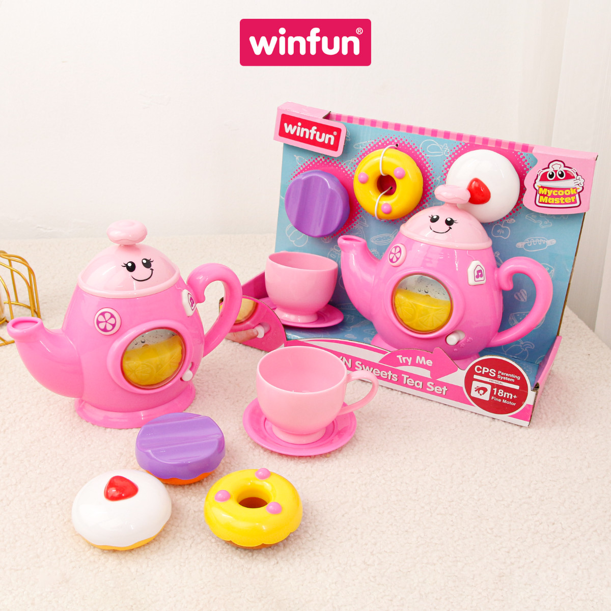Đồ chơi nấu ăn cho bé Bộ tiệc trà vui nhộn có nhạc Winfun 0754: giúp phát triển tư duy logic, sáng tạo và ngôn ngữ