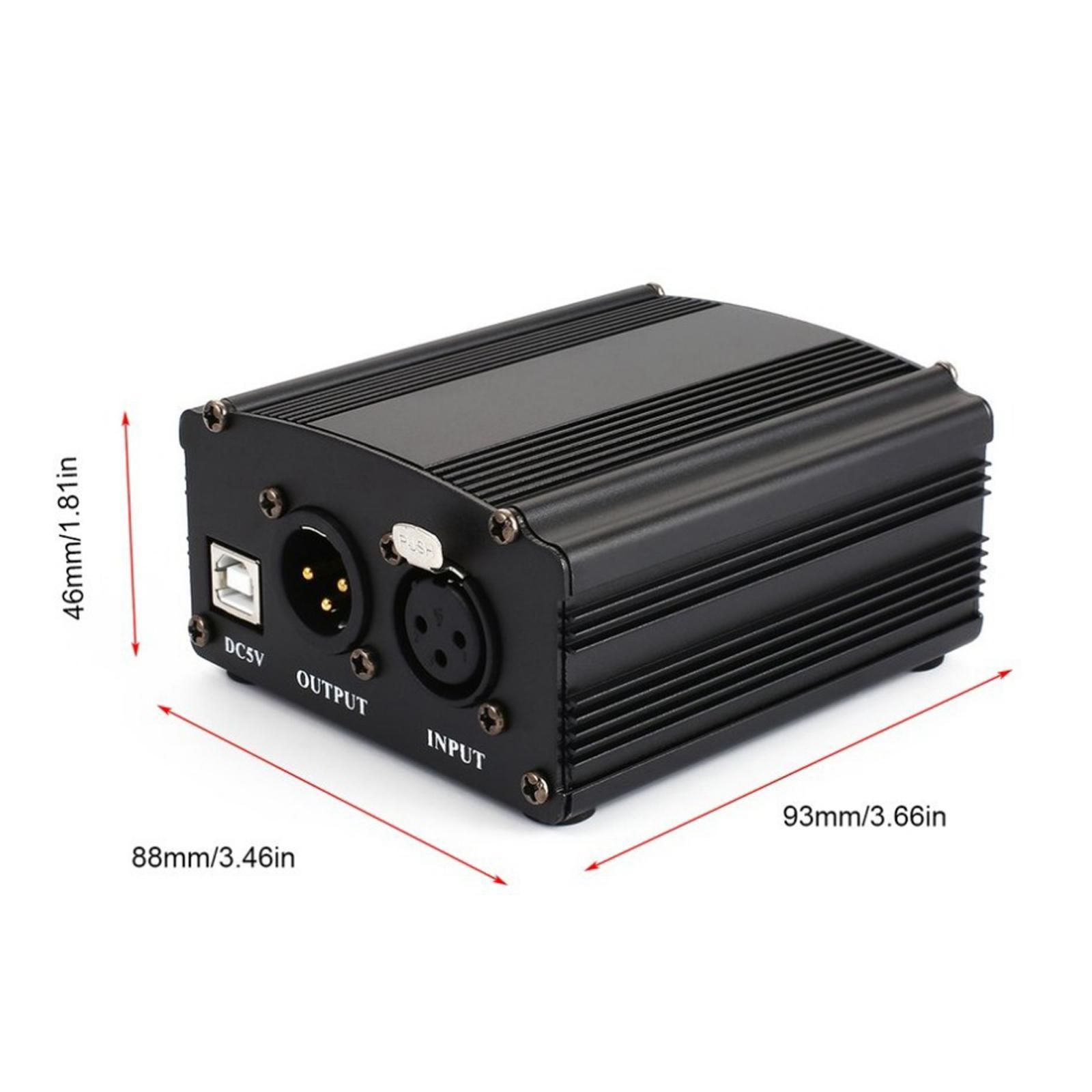 48V  Power Supply with Charging Cable for Microphone Music Recording