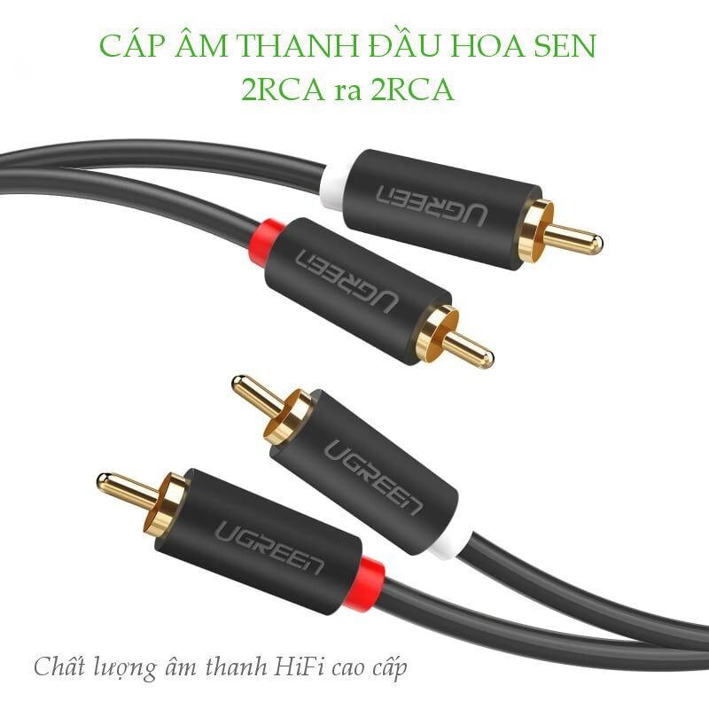 Cáp âm thanh RCA - Ugreen 50285: 0.5M 30747: 1M 10517: 1.5M 10518: 2M 10519: 3M 10520: 5M - Hàng chính hãng