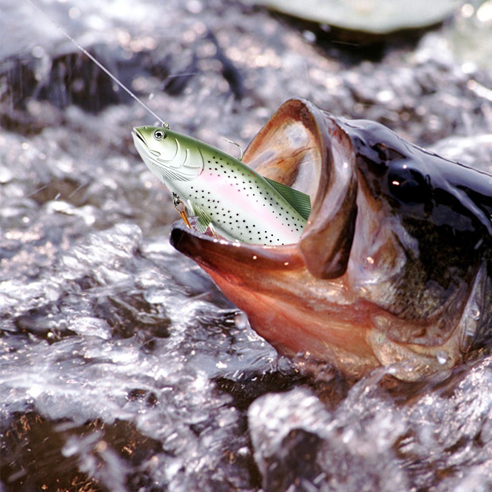 30cm / 11.8 Inch Lifelike PVC Fishing Lure Soft Bait Artificial Sea Fishing Lure with Hooks