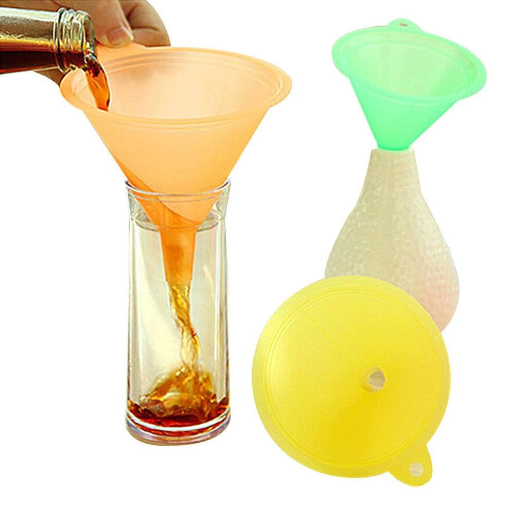 AA 5 Pcs Candy Color Funnel Food Grade Plastic Liquid Container for Spices Powder Oils