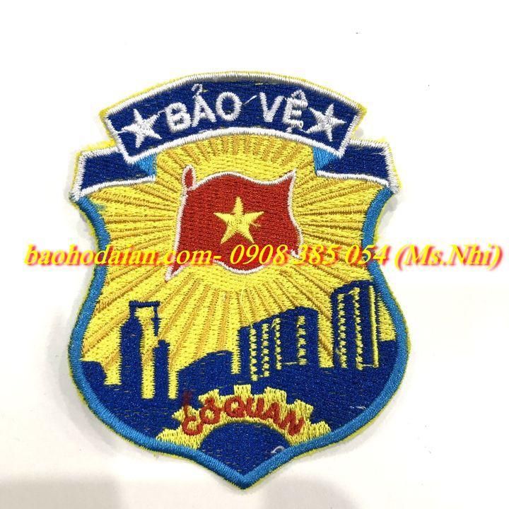 Logo đồng phục bảo vệ thêu may sẵn- Hình thật