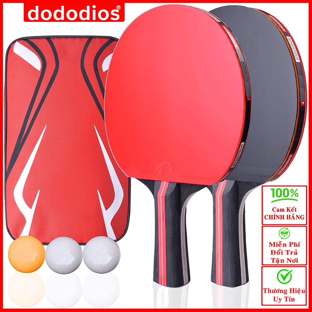 Bộ 2 Vợt Bóng Bàn Phủ Carbon Cao Cấp Kèm 3 Quả Bóng Bàn Combo 2 Vợt Bóng Bàn Tặng 3 Quả Bóng Cao Cấp Chính Hãng Dododios