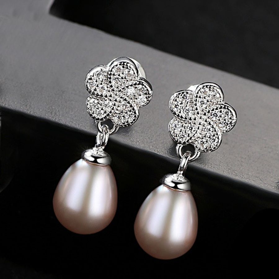 Bông Tai Ngọc Trai Nước Ngọt Thiên Nhiên Cao Cấp - Hoa Anh Đào - Trang Sức Cô Tấm - SAKURA PEARL - CTJ4010