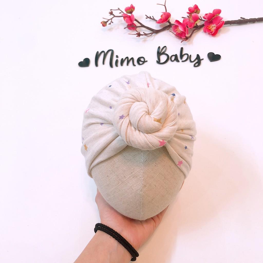 Mũ turban bé gái (4-8kg) - Tone Xám