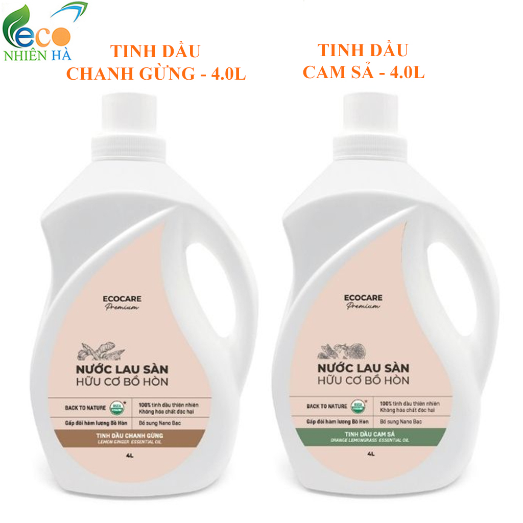 Nước lau sàn ECOCARE PREMIUM 4L tinh dầu thiên nhiên, nước lau nhà đuổi muỗi, chống trượt