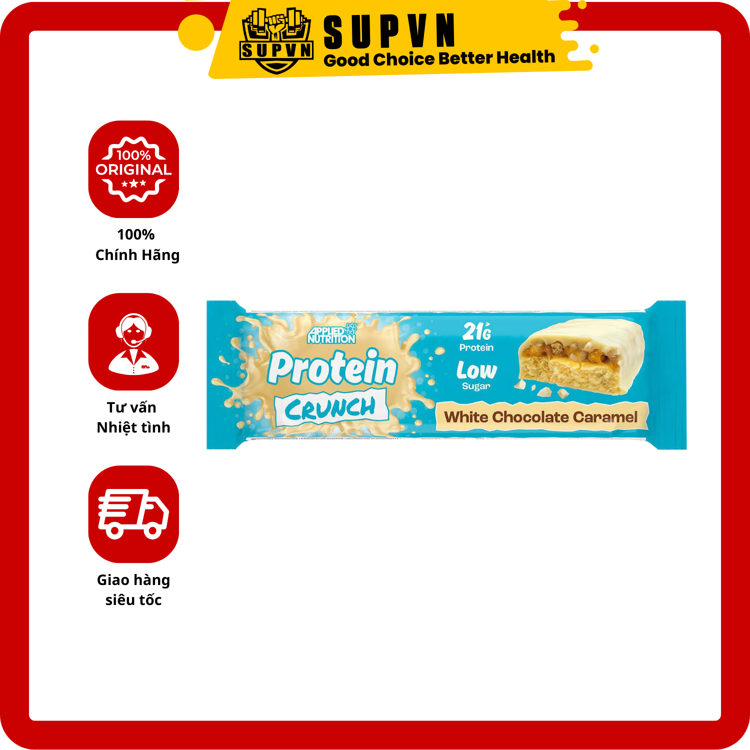 Thanh Protein Crunch Bar 62G Applied Nutrition - Bữa Ăn Dinh Dưỡng Thông Minh Bổ Sung Protein