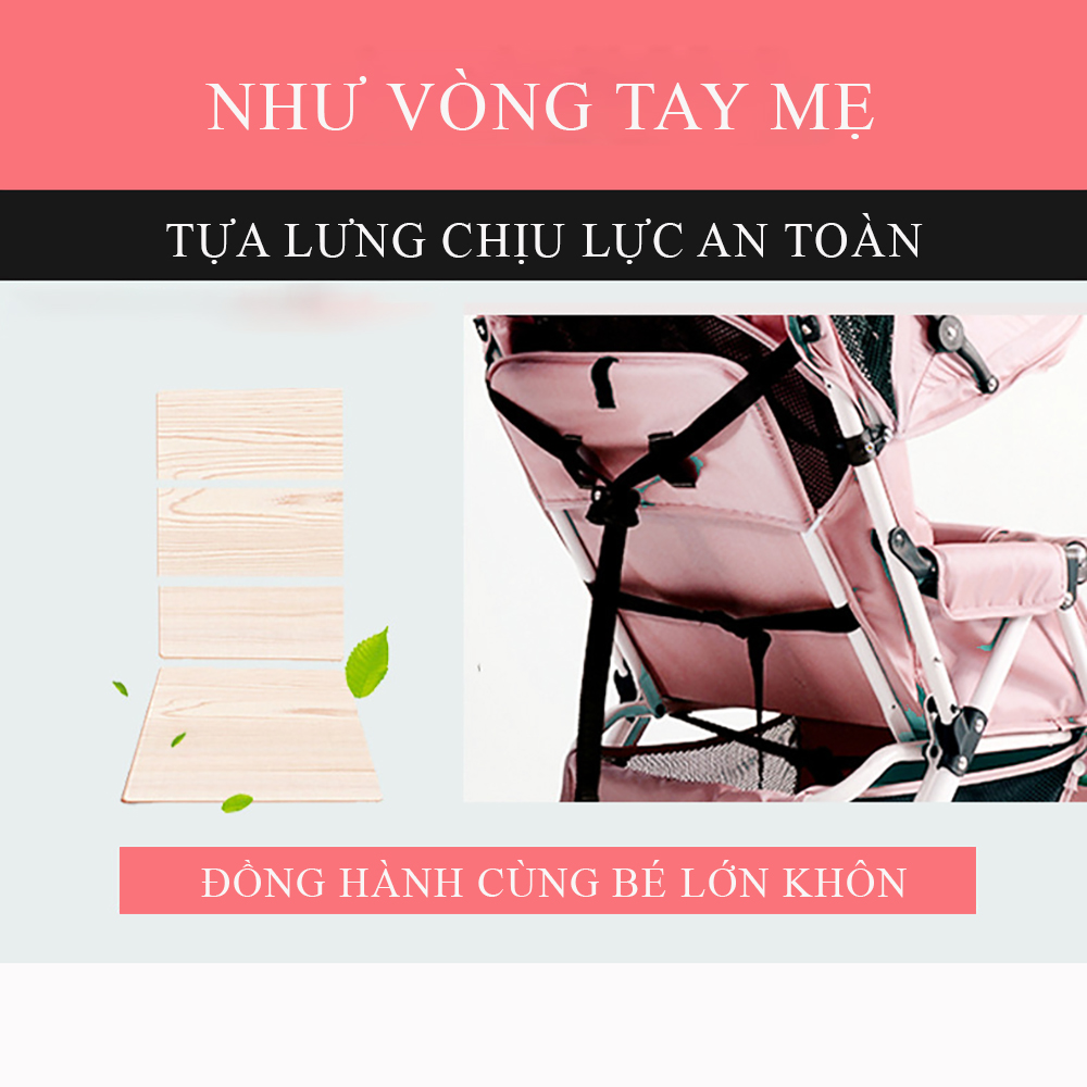 Xe nôi cho bé phiên bản cao cấp, xe đẩy cho bé 2 chiều 3 tư thế, có đệm lưới thoáng mát, thiết kế tiện lợi gấp gọn dễ dàng