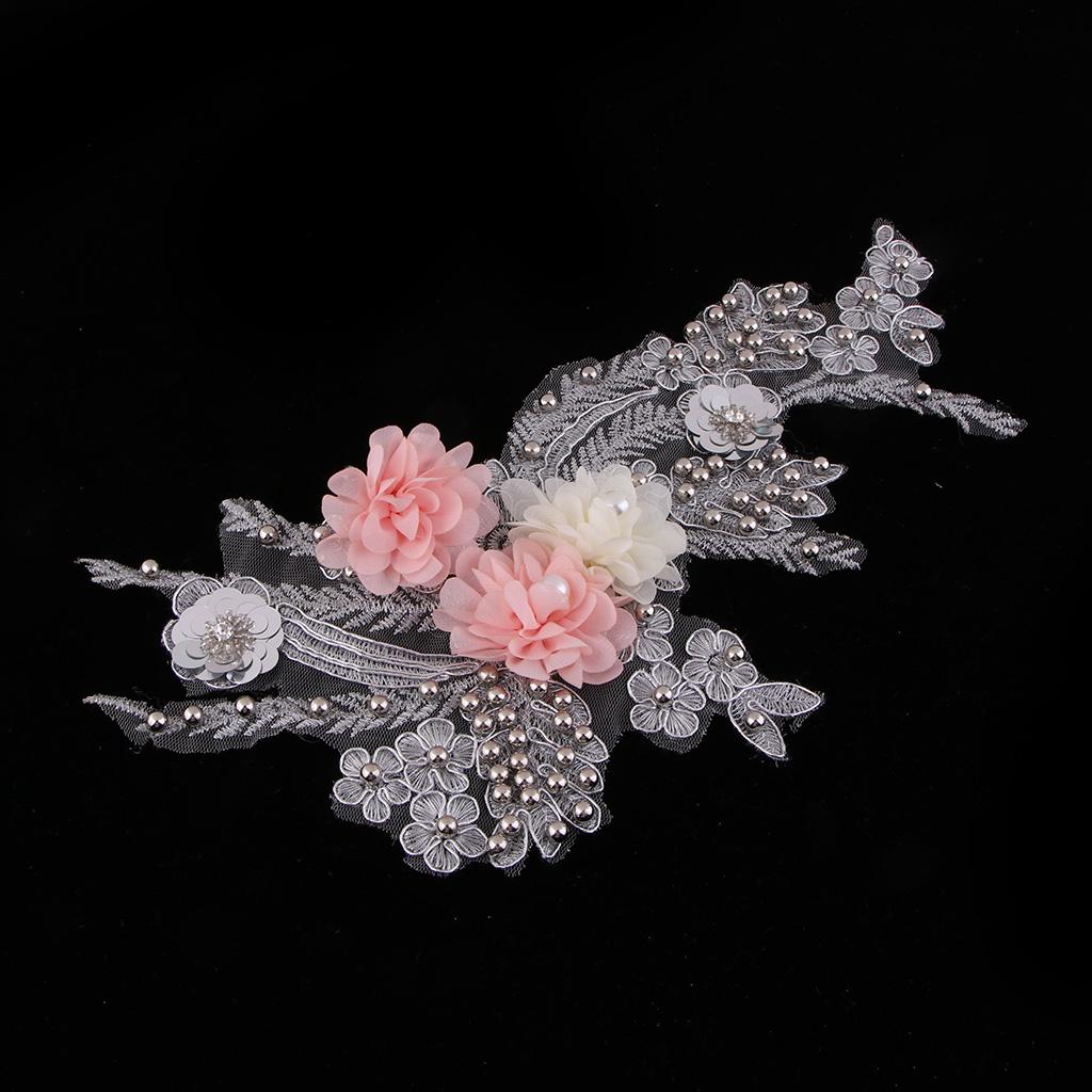 Tinh Tế Móng Tay Đính Hạt Sequines Đầm Ren Miếng Dán Táo May Tiếp Liệu