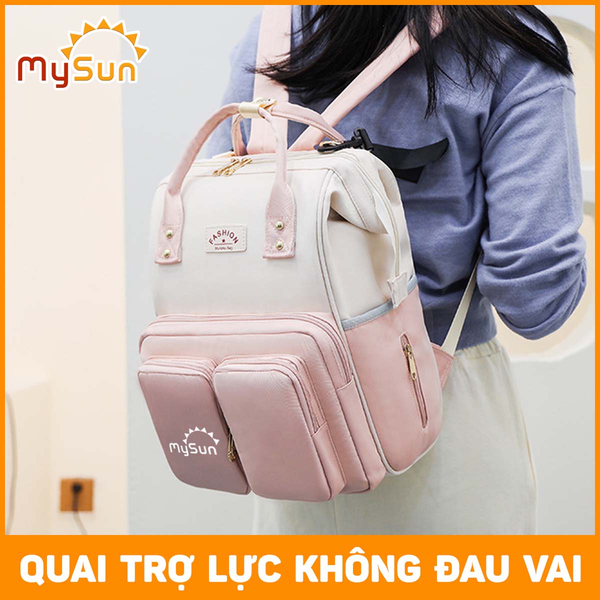 Túi đựng bỉm sữa đa năng cho mẹ và bé size to phong cách Hàn Quốc MySun Fashion