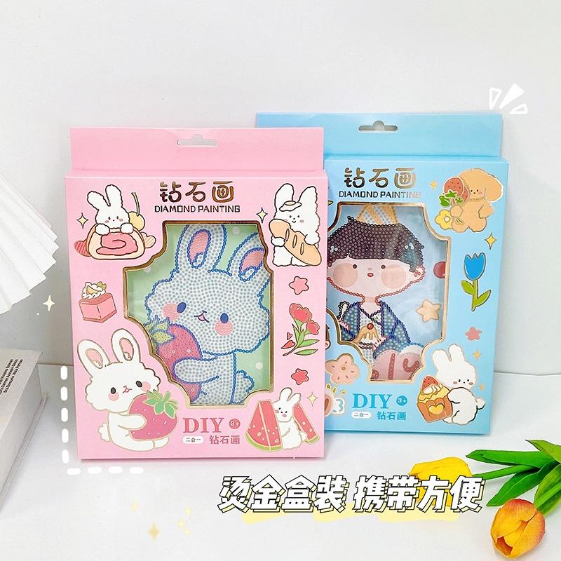 Bộ tranh đính đá hoạ tiết hoạt hình dê thương dùng trang trí