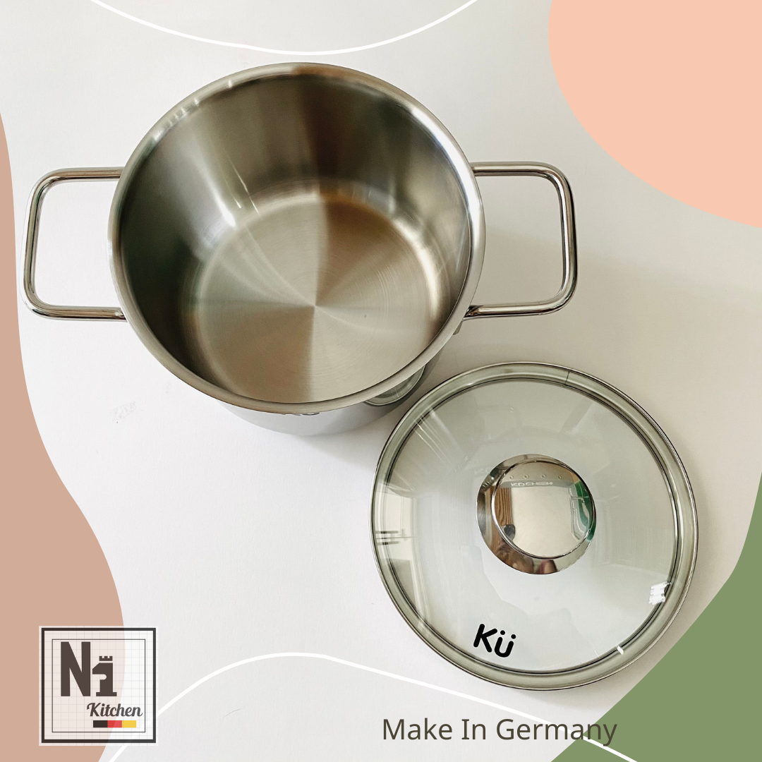 Bộ nồi inox KUCHEN, Hàn Quốc, Bảo hành: 10 năm – Set 5 nồi - Hàng Chính Hãng