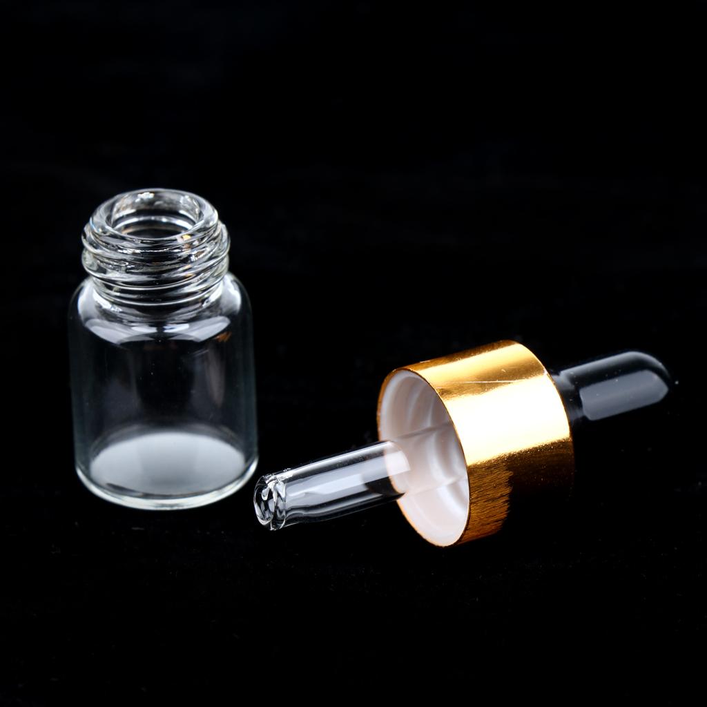 40 Pcs 1ml 2ml Clear Glass Empty Essential Oil Dropper Bottles Vials Container