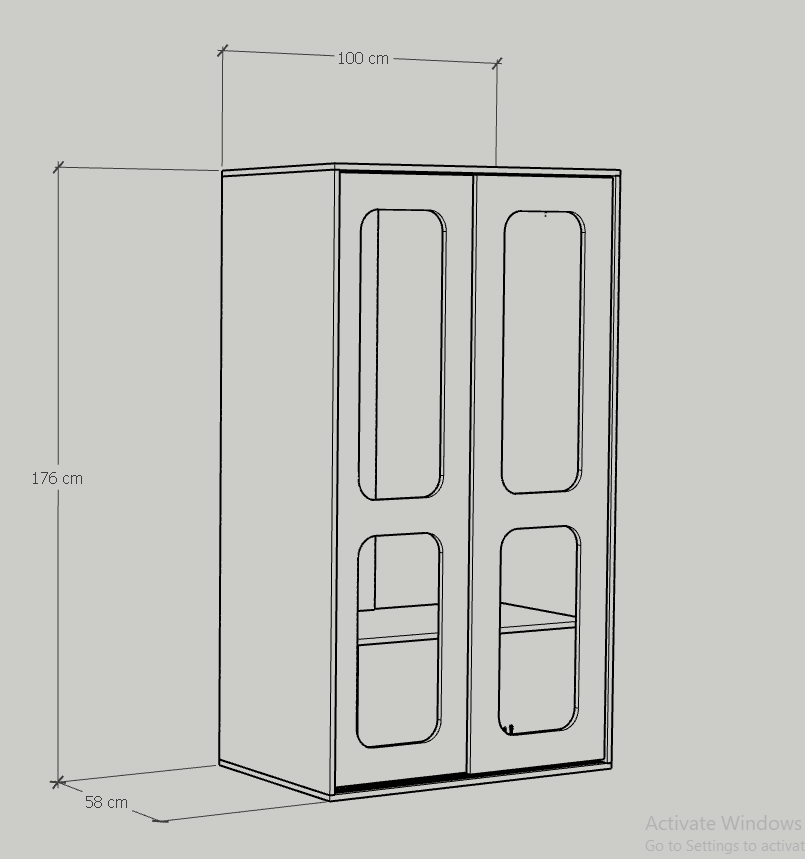 [Happy Home Furniture] MEYDAN, Tủ quần áo cửa lùa, 100cm x 58cm x 176cm ( DxRxC), TCL_008