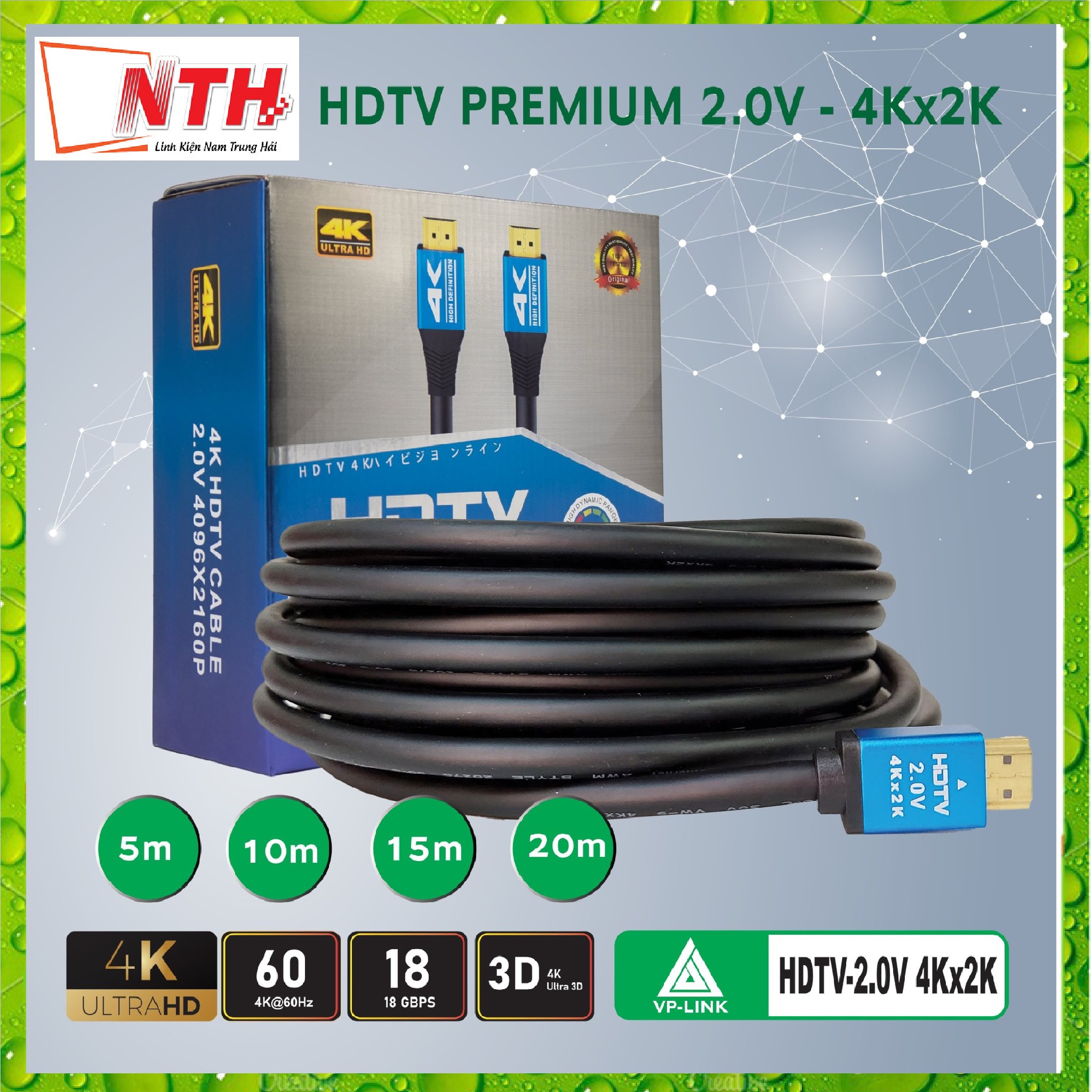 HDMI 5m Dây Tròn Trơn Cao Cấp