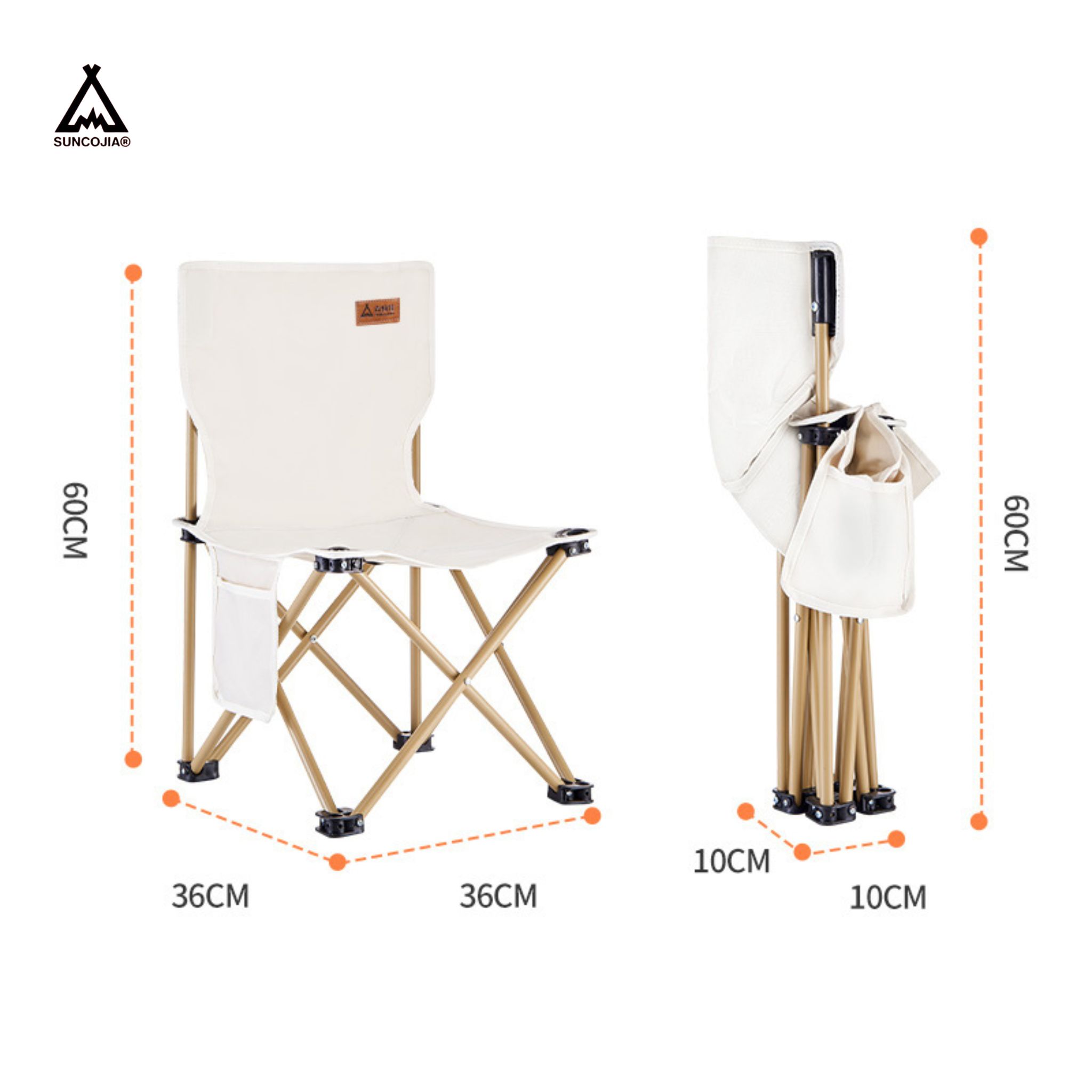 Ghế gấp ngoài trời Suncojia, ghế cắm trại tựa lưng, ghế xếp, ghế bãi biển, cắm trại và câu cá