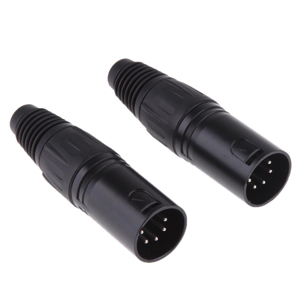 2 Pieces 5 Pin XLR Male Cable