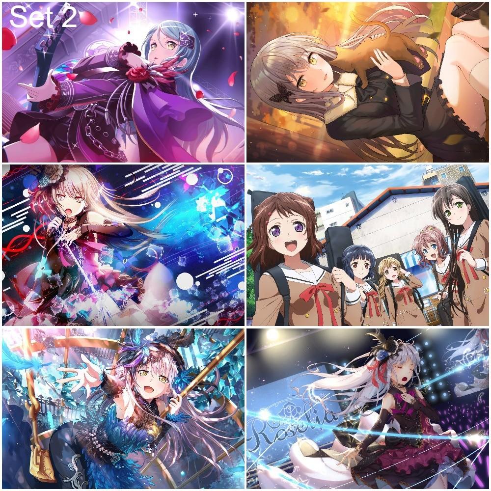 Bộ 6 Poster BanG Dream! Bandori (1) (bóc dán) - A3,A4,A5