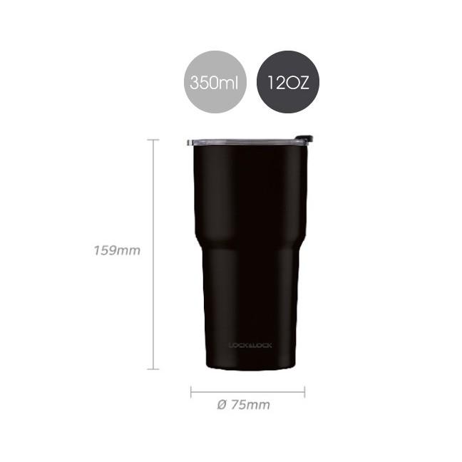 Ly giữ nhiệt Lock&Lock bằng thép không gỉ Swing Tumbler LHC4179BLK 350ml - Hàng chính hãng, miệng ly rộng - Hapos