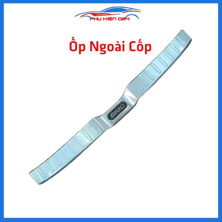 Ốp chống trầy cốp Brio 2018-2019-2020-2021-2022 inox sáng bóng bảo vệ xe chống va đập