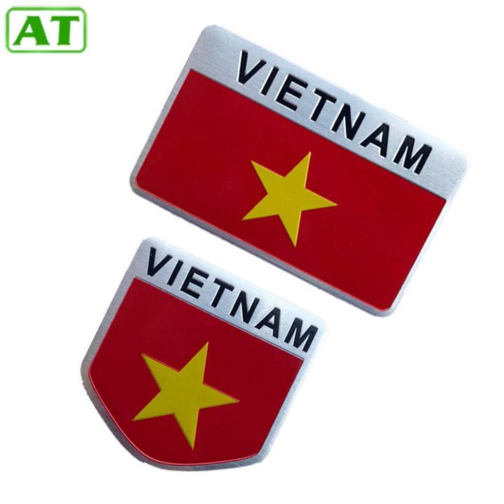 Logo Biểu Tượng Cờ Việt Nam Hợp Kim Không Gỉ Trang Trí Ô Tô Xe Hơi