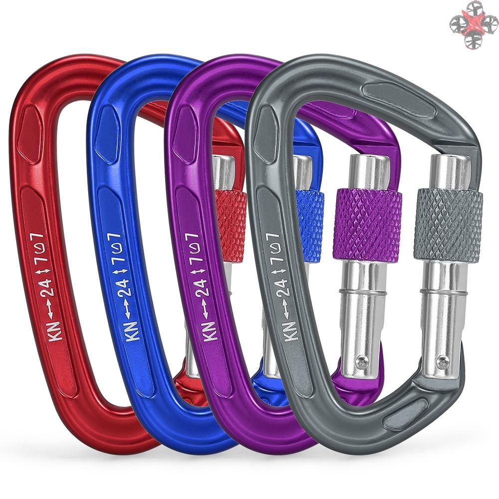 TOP 24KN Twist Locking Gate Carabiner Heavy Duty Auto Lock Carabiner Outdoor D-ring Buckle Climbing Rappelling Canyoning Hammock Locking Clip