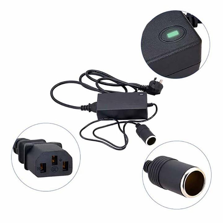 Adapter đổi nguồn từ 220VAC sang 12VDC-5A-60W cắm tẩu châm thuốc và tẩu sạc như trên ô tô