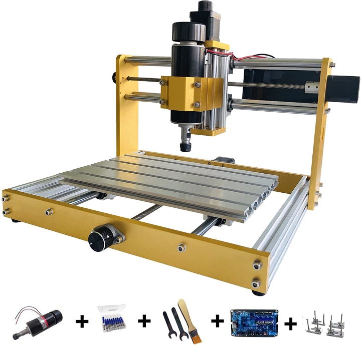 Combo Máy Cắt, Khắc Chuyên Dụng CNC 3018 Plus công suất lớn nhôm nguyên khối + Laser Tùy chọn (Mới 100%)