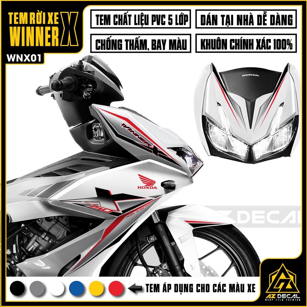 Tem Rời Dán Xe Winner X Mẫu Thiếu Kế X 150 | WNX01 | Decal Chế Xe Chất Liệu PVC Chống Nước, Chống Bay Màu - Trắng Đỏ