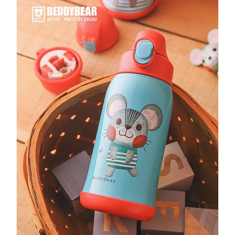 Bình giữ nhiệt cho Bé Chính hãng 100% BEDDYBEAR- Dung tích 630 ml - 3 Nắp thay thế kèm móc khóa Con Chuột - phù hợp Bé từ 2 tuổi trở lên - Bảo hành 2 năm chính hãng Beddy Bear