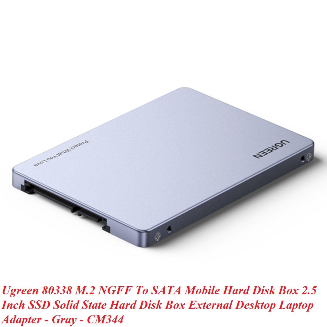 Ugreen UG80338CM344TK Box chuyển ổ cứng SSD M.2 NGFF sang Sata 2.5 - HÀNG CHÍNH HÃNG