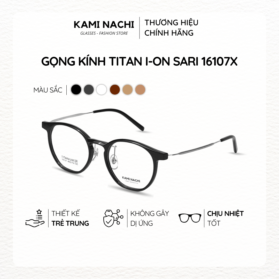 Gọng kính The Angel phiên bản Sari chất liệu Titanium mạ I-on mã 16107X KAMI NACHI