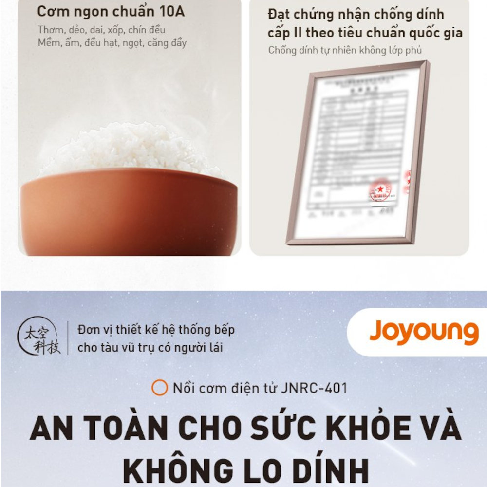 Nồi cơm điện tử cao tần ruột Inox chống dính tự nhiên Hàn Quốc JNRC-401 dung tích 1.5L - Hàng chính hãng