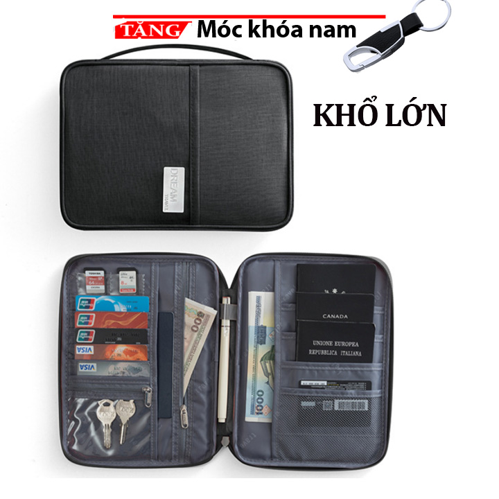 Ví Đựng Hộ Chiếu passport khổ lớn T189 Tặng móc khóa nam