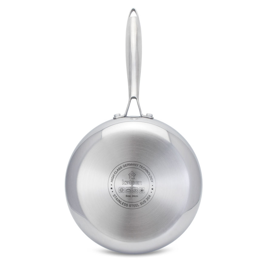 Chảo inox 3 lớp đúc liền khối chống dính Kalpen Kazler 20/24/26/28/30cm - Hàng chính hãng