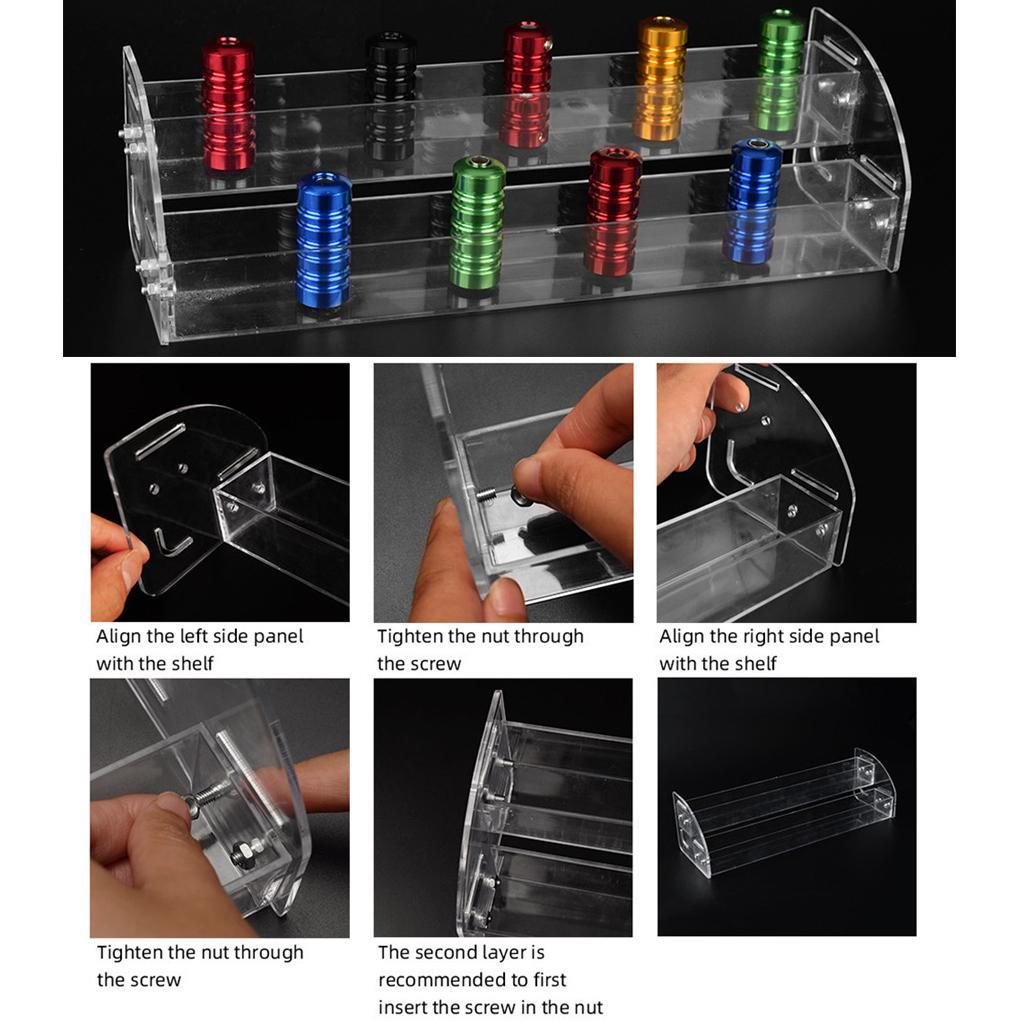 Acrylic Makeup Lipstick Display Stand Nail Polish Storage Rack 2 Layers