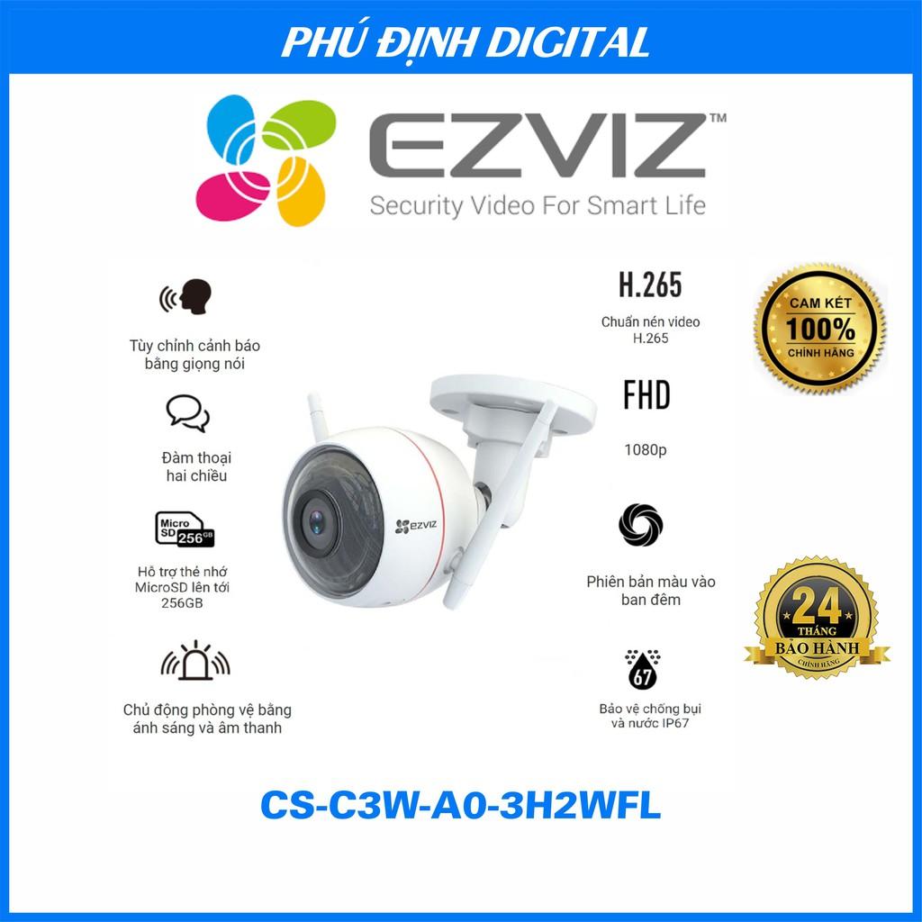 Camera IP Wifi 2mp thân trụ có màu ban đêm EZVIZ mã CS-C3W-A0-3H2WFL - Hàng Chính Hãng