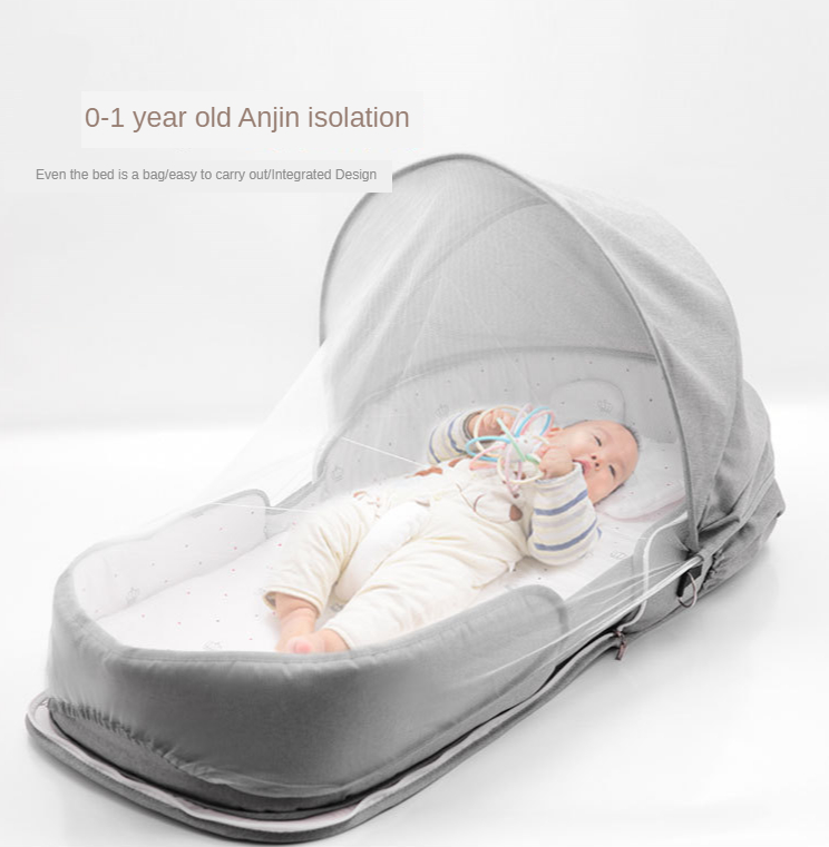 It shop - Giường nôi 2In1 Folding Portable Baby Crib Bed trẻ em chống muỗi có thể gấp mang đi