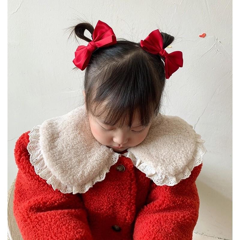 Kẹp nơ trơn phong cách retro đơn giản tiểu thư Hàn Quốc 7cm Tatitava